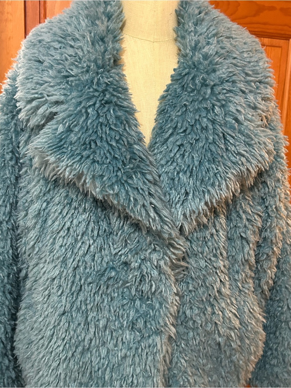 ASOS Turquoise Faux Shearling Teddy Coat